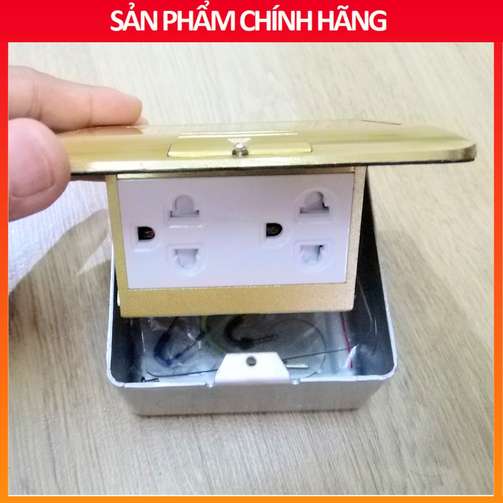 Ổ cắm âm sàn SINO chính hãng - Ổ đôi 3 chấu âm sàn