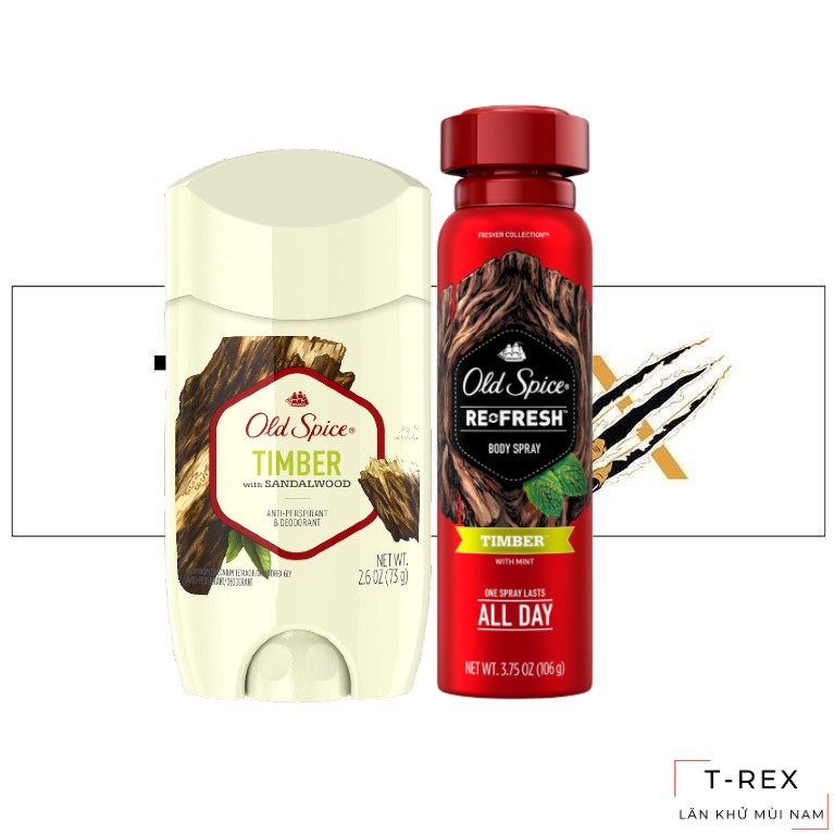 [FREESHIP-HÀNG AUTH] Combo Lăn Khử Mùi và Xịt Khử Mùi Old Spice TIMBER