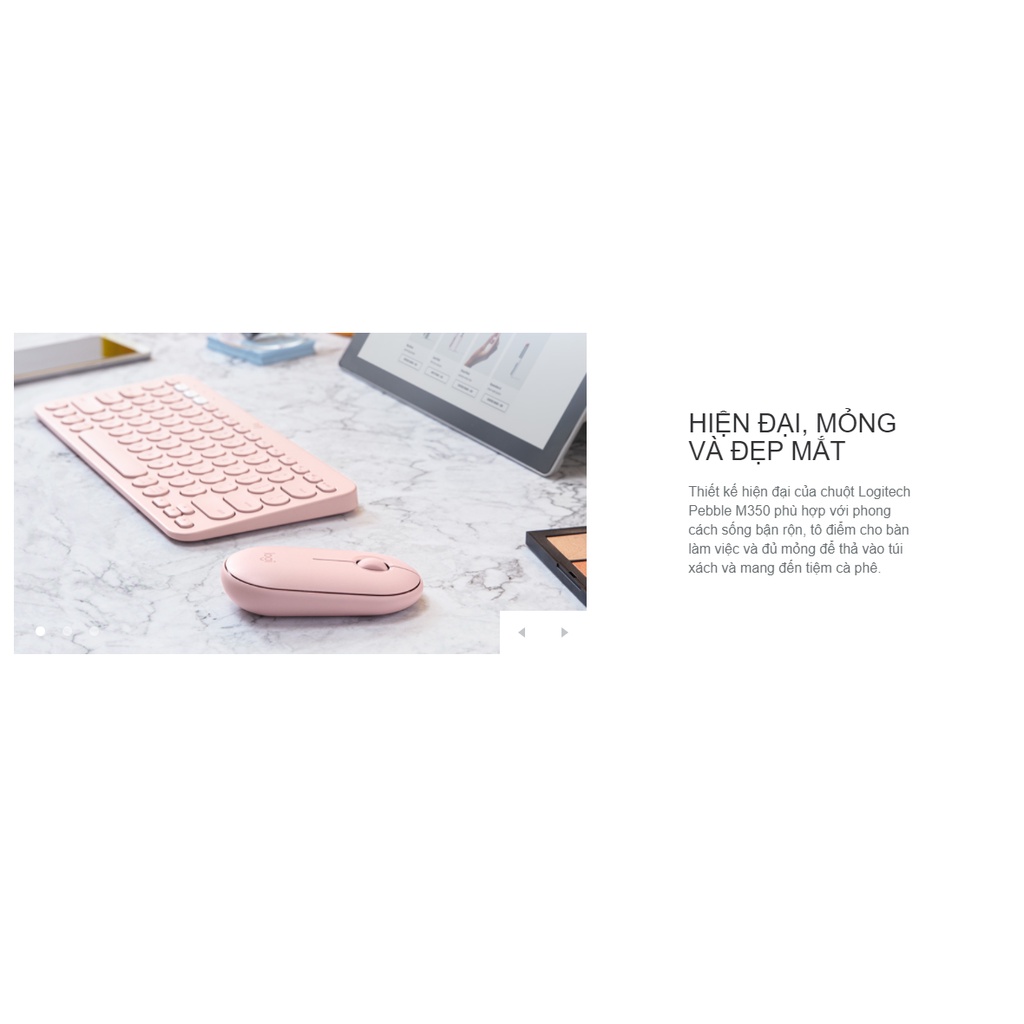 Chuột không dây Bluetooth Logitech Pebble M350 / M350s - Hàng chính hãng