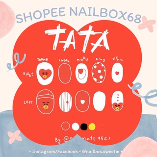 NAIL BOX - Móng úp tiện lợi ( Đảm bảo giống hình, giá rẻ ) - Đỏ TATA nhóm nhạc BTS KOREA NAILS