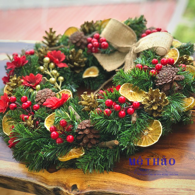 (Giá Tại Xưởng) Vòng Nguyệt Quế Noel Trang Trí Giáng Sinh, Decor Phòng Khách, Shop, Studio của Mê Thảo Flower