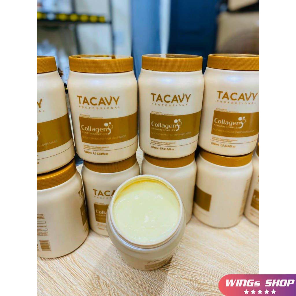 Kem Hấp Ủ Tacavy Collagen 1000ML | Phục Hồi Tóc Hư Tổn, Dưỡng Tóc Siêu Mềm Mượt | Hàng Chính Hãng