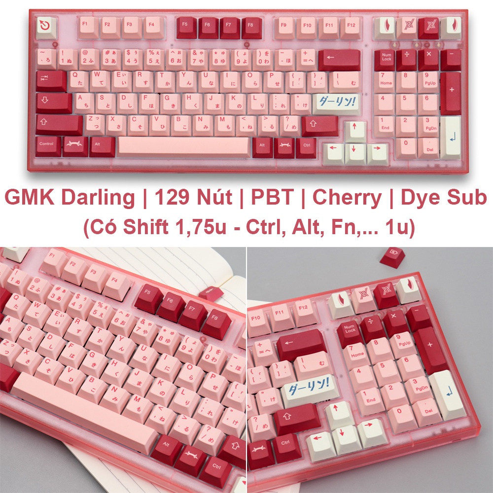 Keycap GMK in Dye Sub sắc nét, chất lượng cao Profile XDA Cherry