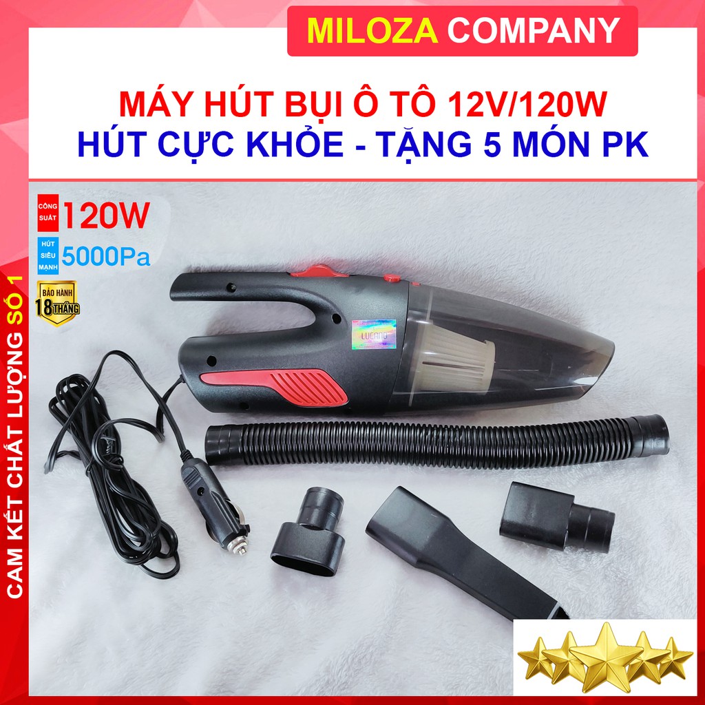 [MILOZA] Máy Hút Bụi Cầm Tay - Máy Hút Bụi Ô tô - Cao Cấp, Mini, Tiện Lợi, Siêu Khỏe 12V/120W - Dùng Văn Phòng, Xe Hơi