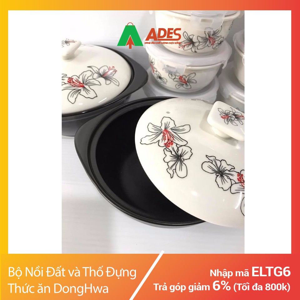 Bộ 9 thố sứ cao cấp Hoa Ly Donghwa LG CSB1505S9HE | Chính Hãng, Giá Rẻ