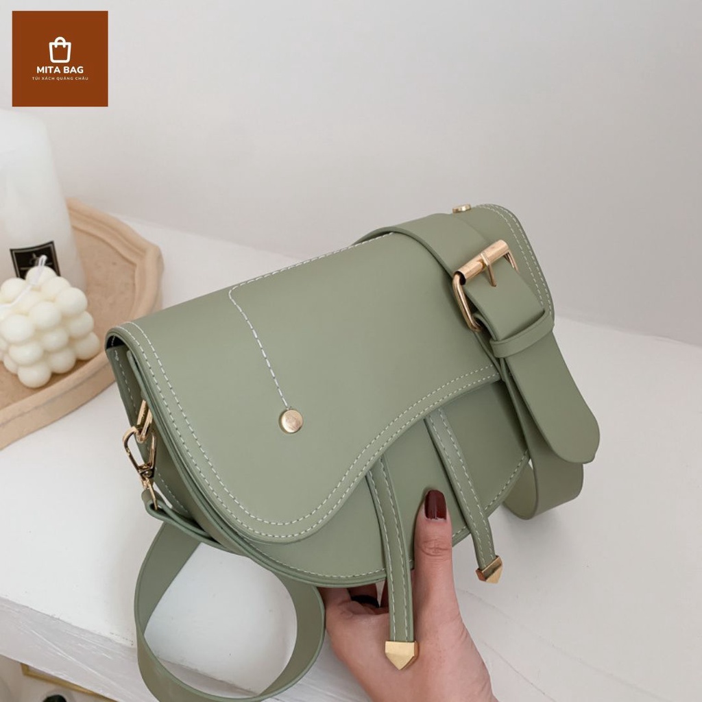 Túi đeo chéo nữ MITABAG, túi yên ngựa Quảng Châu chính hãng, da cao cấp bảo hành 24 tháng
