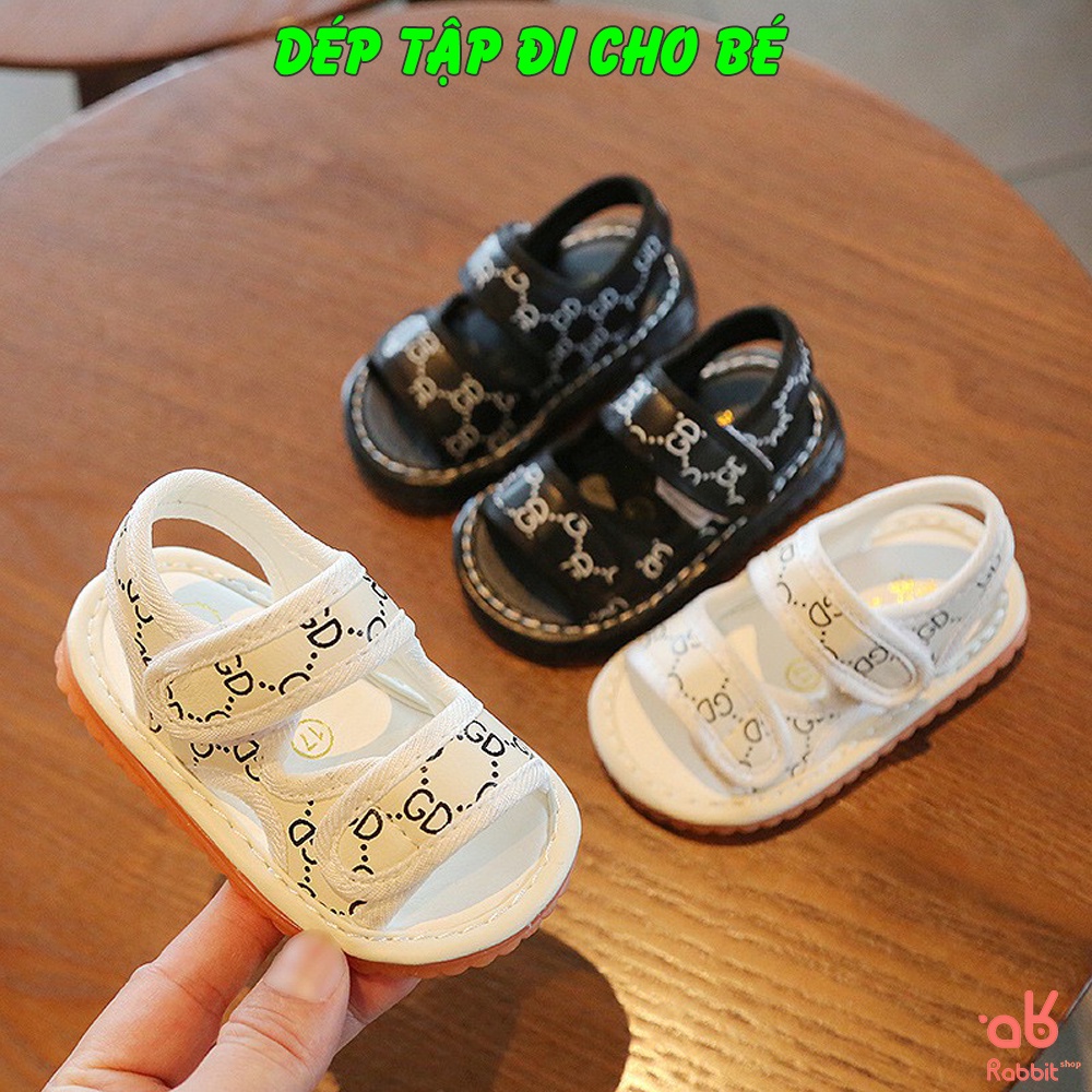 Giày tập đi cho bé trai bé gái Dép Sandal cho bé đế mềm chống trơn trượt có phát tiếng kêu tit tit