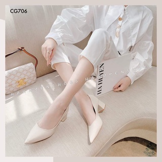 Giày Cao Gót 5 Phân Mũi Nhọn Da lì Công Sở