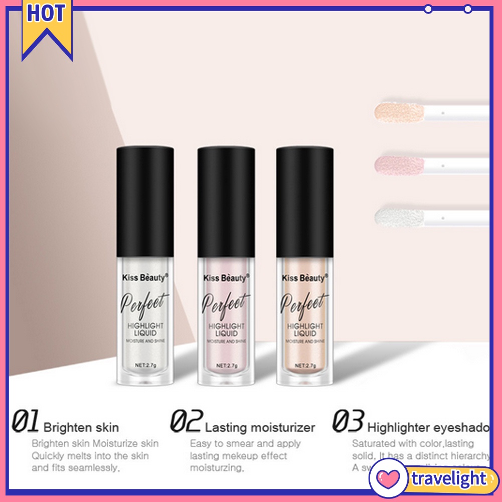 (Travelight) KISS BEAUTY Highlighter Contour Brighten Concealer Liquid Foundation Face Primer