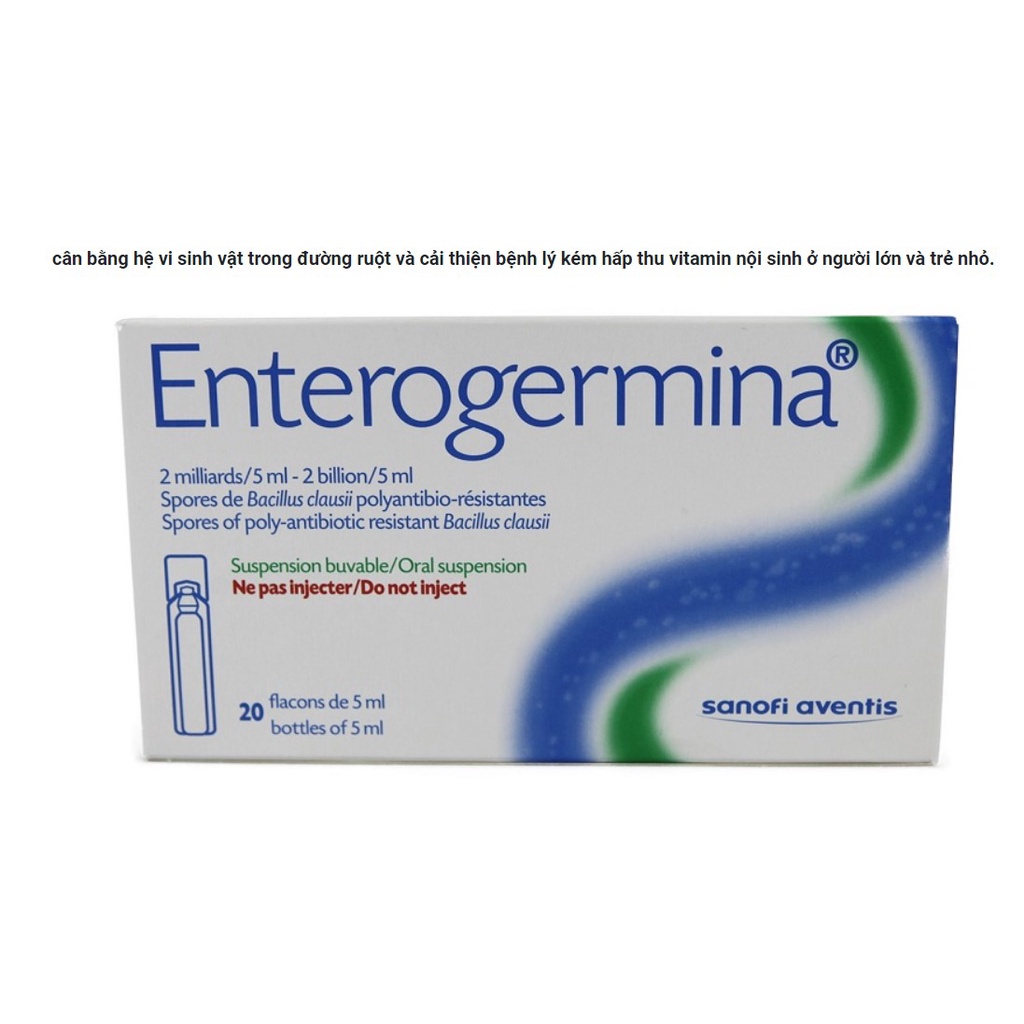 Men ENTEROGERMINA hộp 20 ống, DÀNH CHO TRẺ SƠ SINH và TẤT CẢ MỌI NGƯỜI