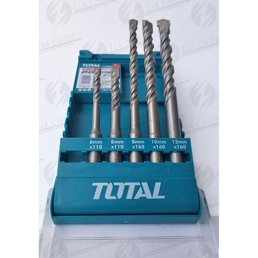 BỘ MŨI KHOAN BÊ TÔNG ĐẦU GÀI SDS 5 CHI TIẾT TOTAL TAC190501