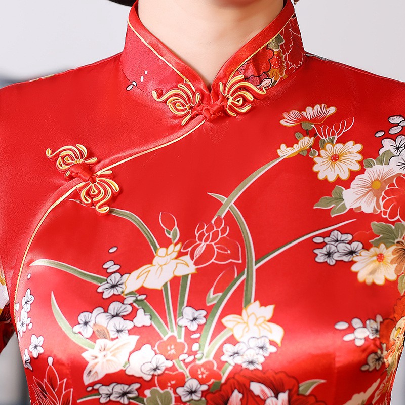 Chinese National Cheongsam Slim Women Long Dress Long Sleeve Vintage Dresses | BigBuy360 - bigbuy360.vn