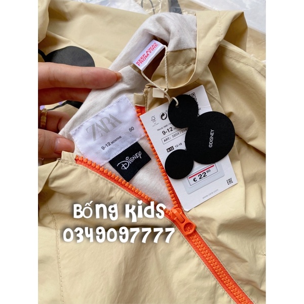 Áo Trench Coat Bé Gái Đáp Lưng Minnie Séc Be Nude ZR