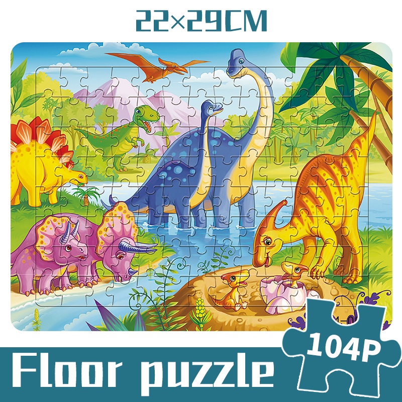 Bộ đồ chơi xếp hình khủng long hoạt hình gồm 104 mảnh cho bé