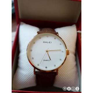 Đồng hồ Nam Halei dây da nâu cực kì lịch lãm siêu đẹp