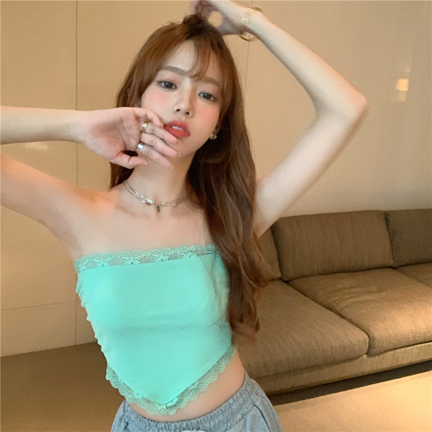 Áo Croptop Sát Nách Phối Ren Hoa Cho Phái Nữ | BigBuy360 - bigbuy360.vn