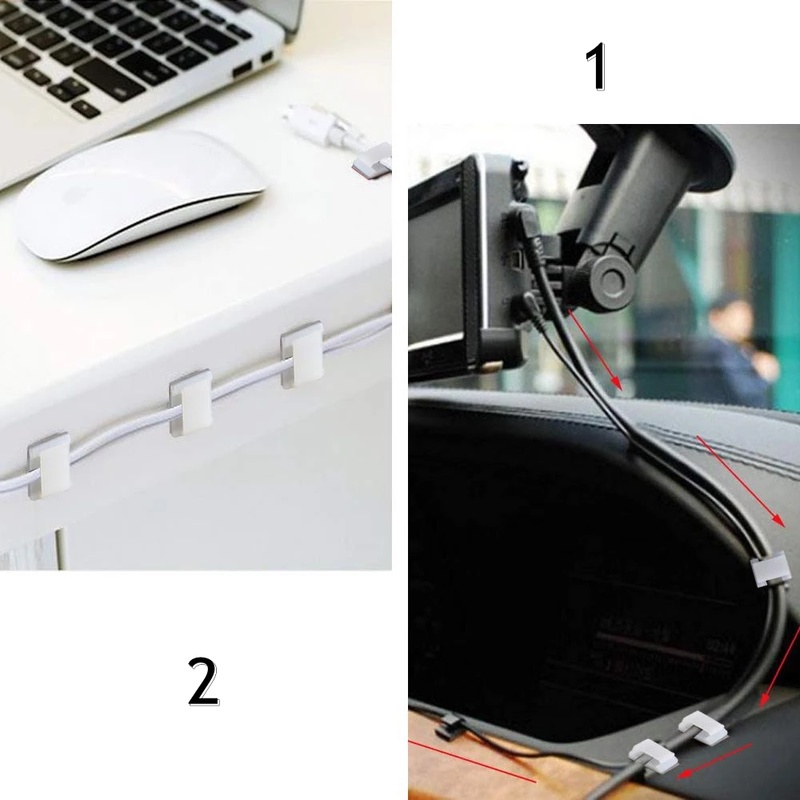 Set 10 Kẹp Giữ Dây Cáp Đa Năng Tiết Kiệm Không Gian