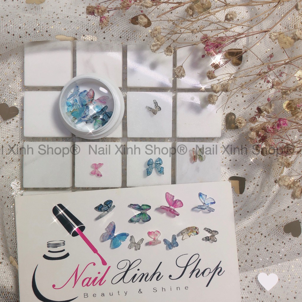 Hũ trang trí móng nail - 10 con bướm mix / charm bướm hot nail