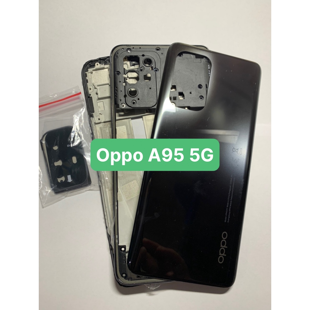 Bộ vỏ oppo A95 - 5G gồm xương, lưng, viền, kính cam, phím bấm