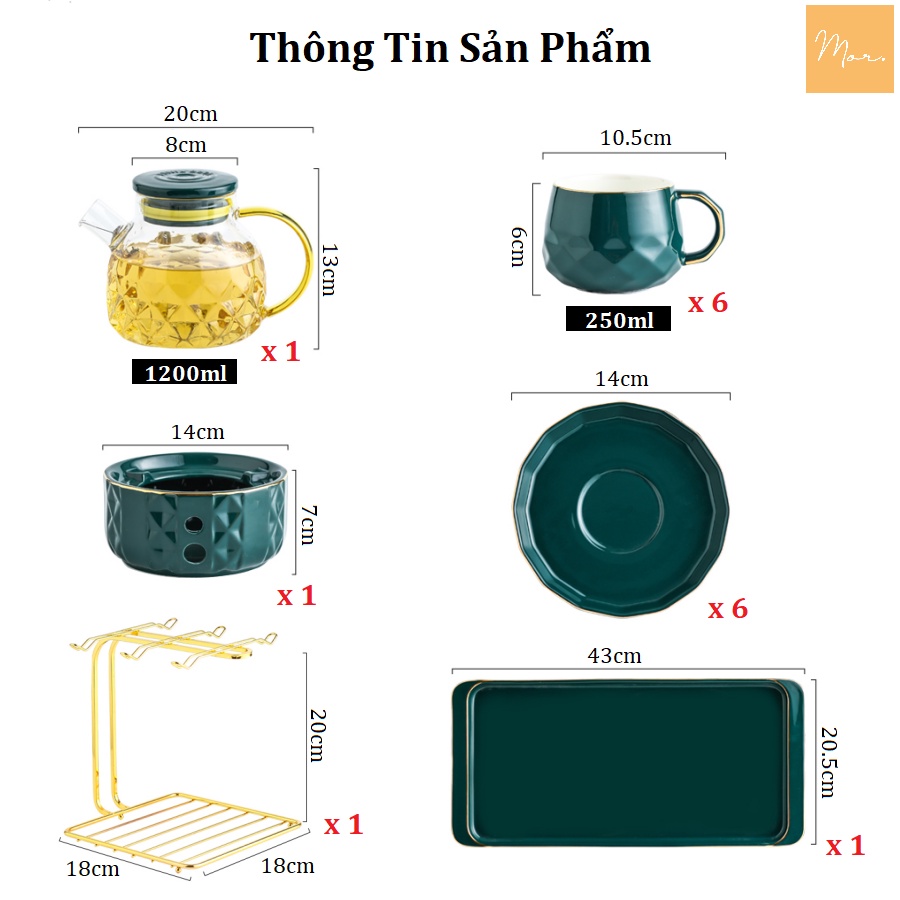 Bộ ấm trà sứ cao cấp - MOR197