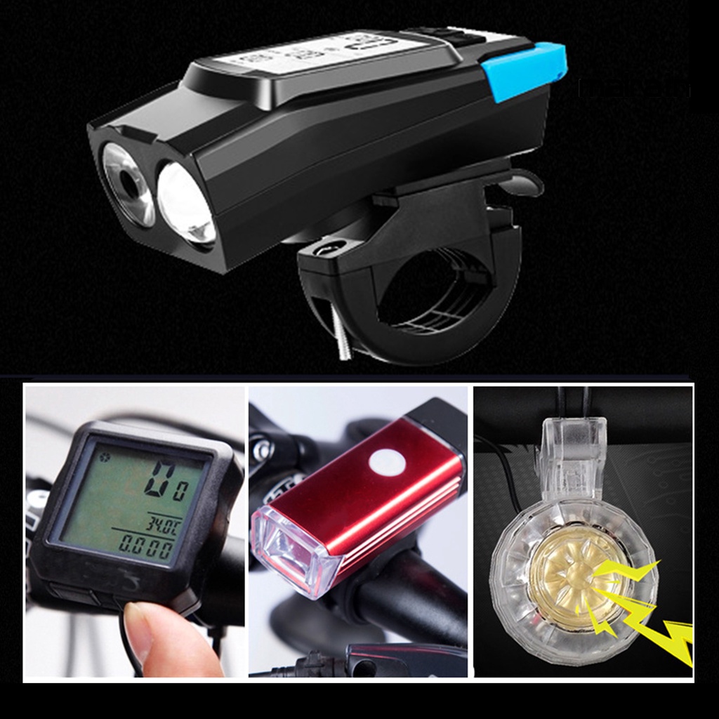 Đồng Hồ Bấm Giờ Ma 800 Lumen Có Đèn LED 3 Trong 1 Sạc USB Kèm Còi Cho Xe Đạp
