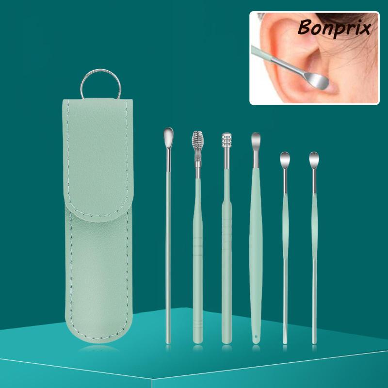 [Hàng mới về] 6 dụng cụ vệ sinh tai kèm túi da tiện lợi