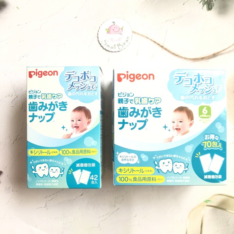 Giấy lau răng Pigeon cho bé hộp 42 miếng