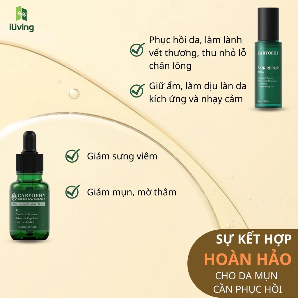 Serum Caryophy giảm mụn, phục hồi, dưỡng trắng 10ml/30ml/50ml ILIVING-CARSR