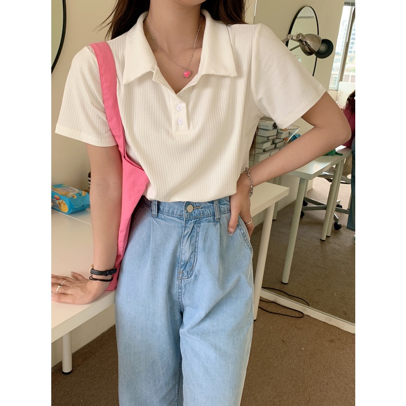 Áo Sơ Mi Tay Ngắn Cổ Bẻ Thời Trang Hàn Quốc Cho Nữ | BigBuy360 - bigbuy360.vn