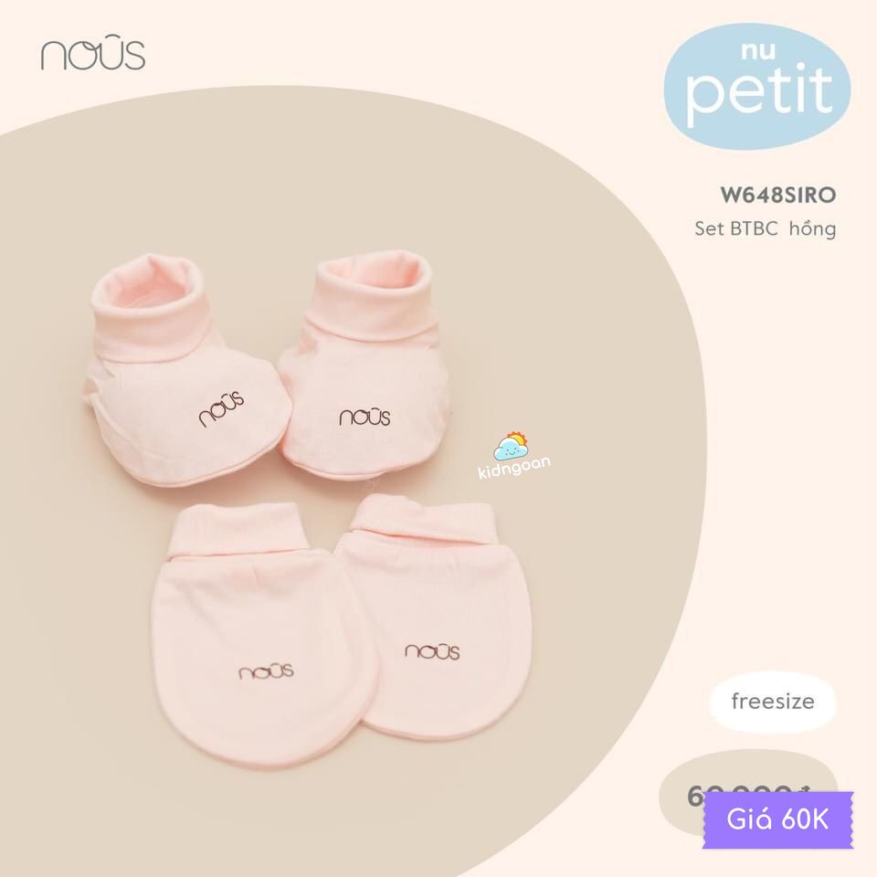 Set bao tay, bao chân Nous sơ sinh, em bé cao cấp đủ màu siêu co giãn, mềm