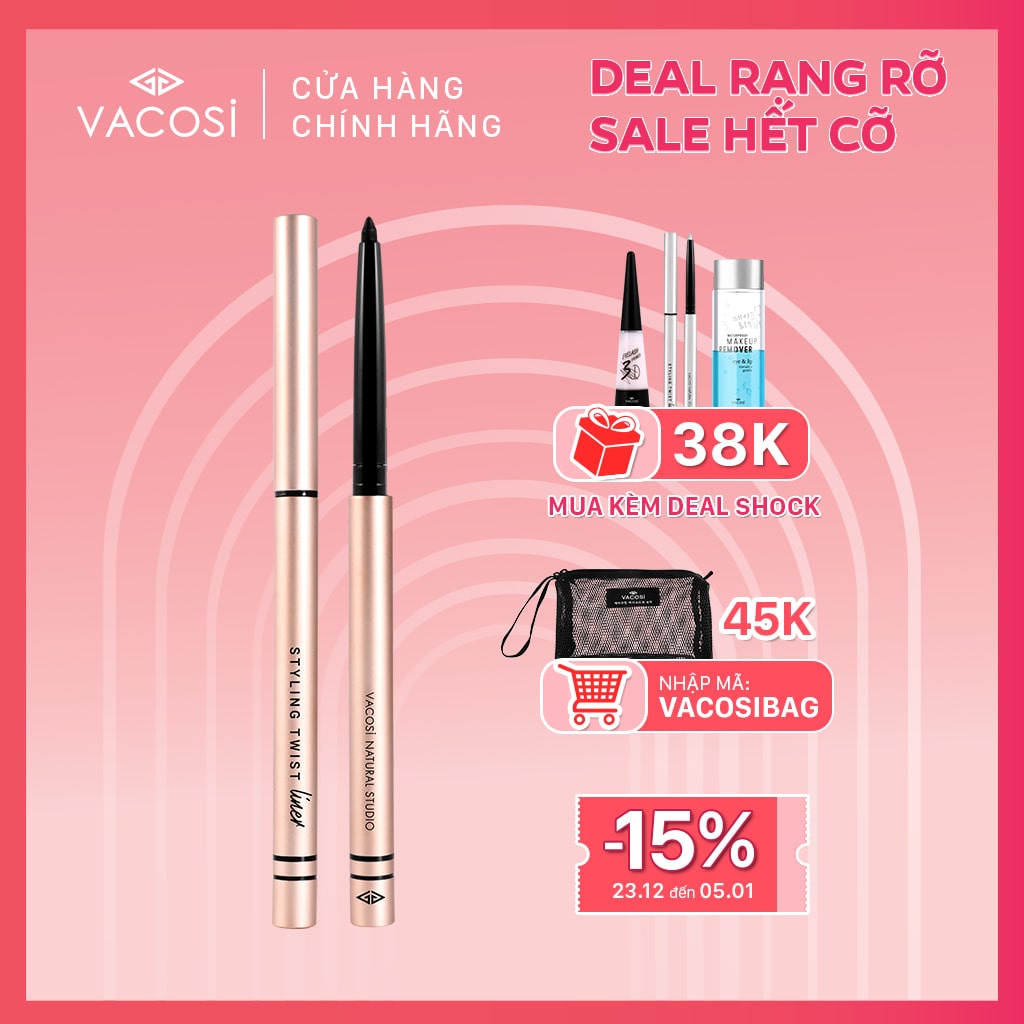 [Deal 38k Chì Bạc] CHÌ VẶN KẺ MẮT VACOSI DẠNG GEL (ĐEN HUYỀN)