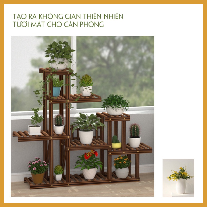 Kệ/Gía Để Cây Cảnh Phòng Khách, Ban Công Làm Từ Gỗ Thông Tự Nhiên Bền Đẹp, Giúp Không Gian Sống Của Bạn Thêm Trong Lành