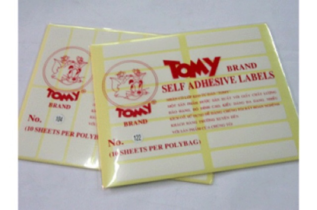 Giấy decal in mã vạch Tomy A5