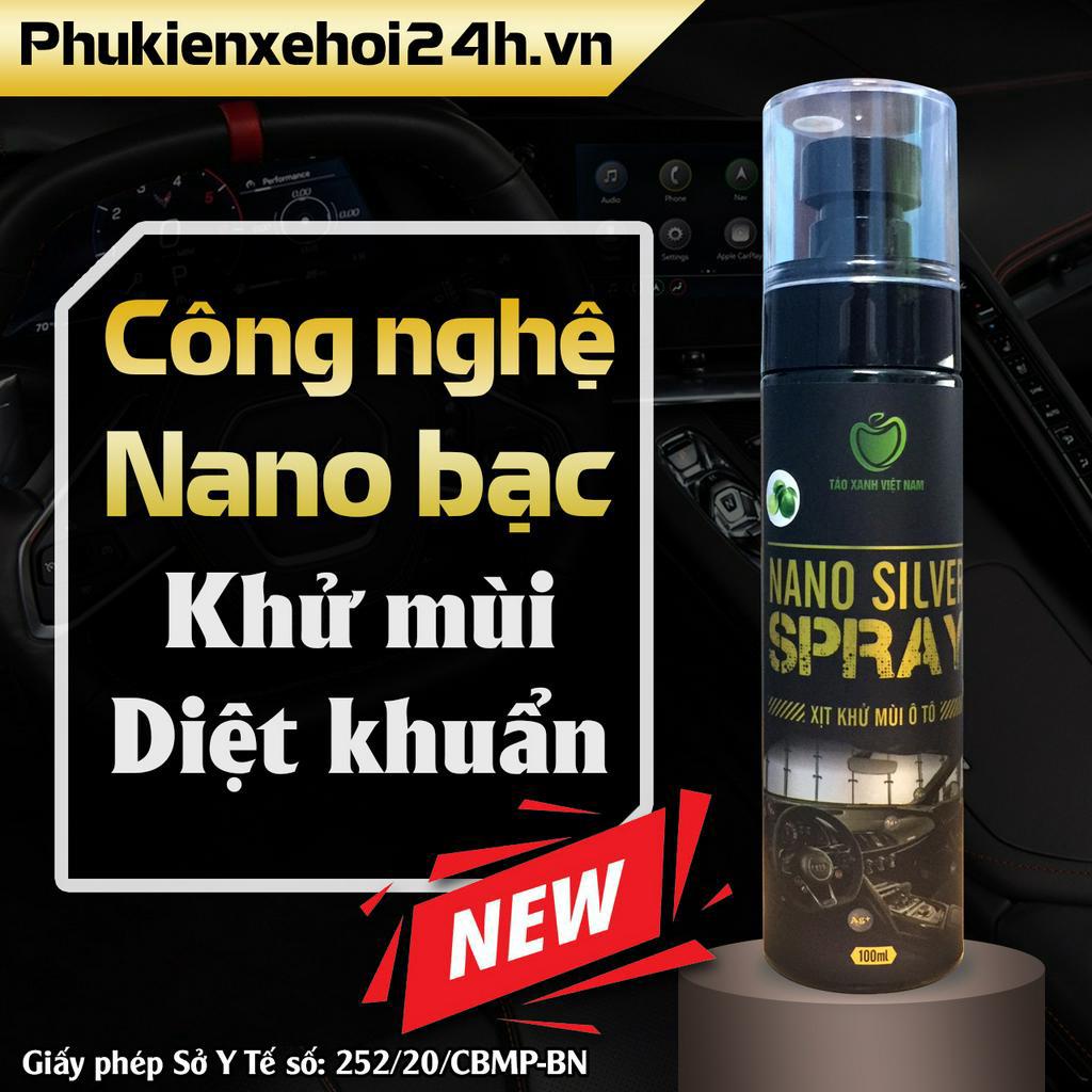 Xịt khử mùi ô tô Nano Silver Spray - Công nghệ nano bạc diệt khuẩn, nấm gây mùi triệt để