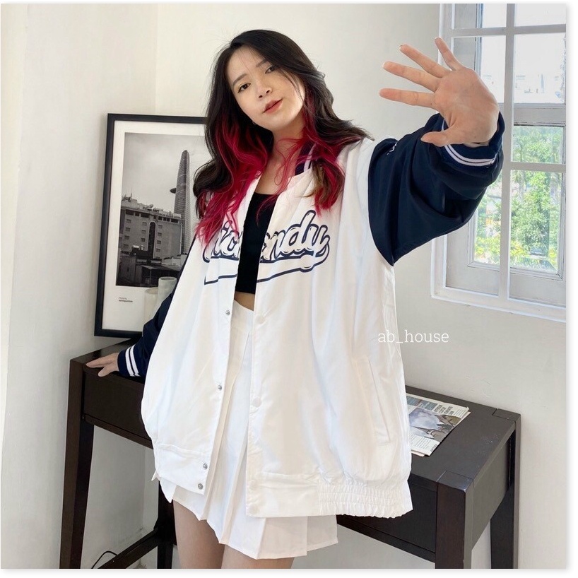 Áo Khoác Bomber Nữ Form Rộng In Chữ Mẫu Mới Hot Trend