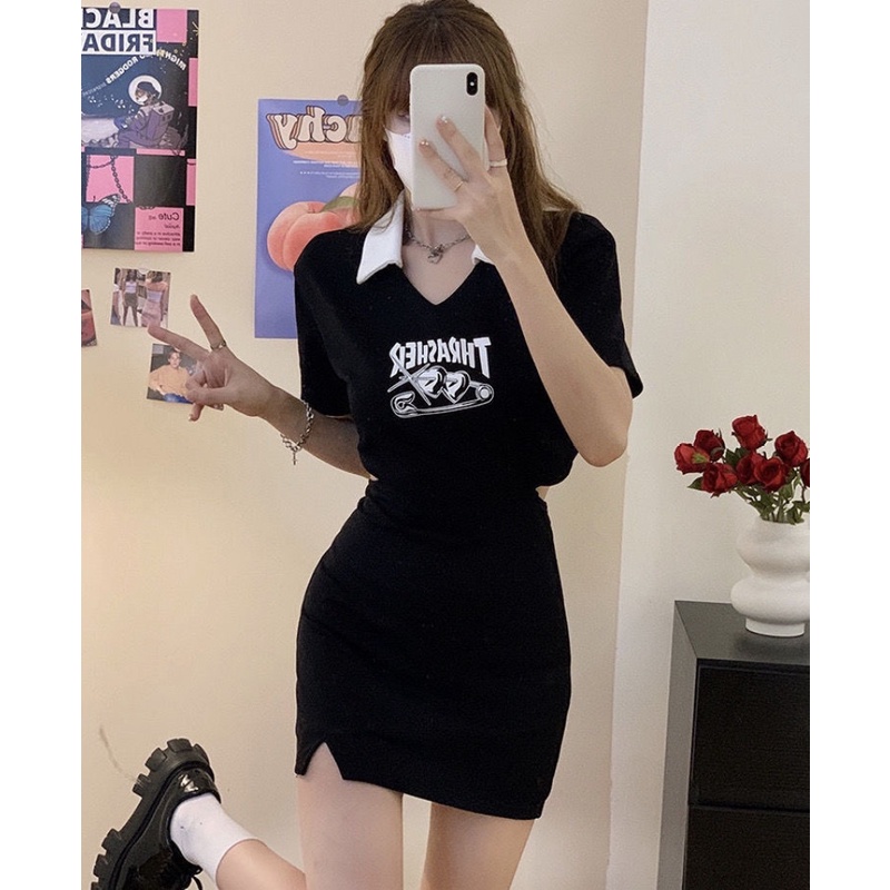 Đầm polo Ôm Dáng Hở Eo Thời Trang Mùa Hè Quyến Rũ Cho Nữ