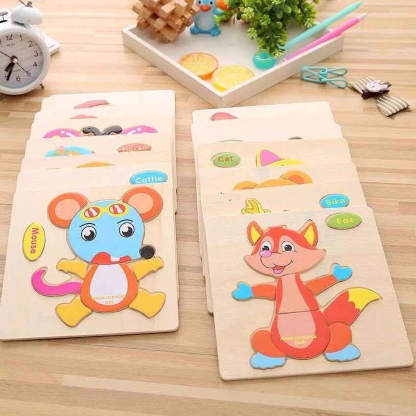 Combo 10 Bức Tranh 3D Ghép Hình Động Vật Có Tiếng Anh Giúp Bé Vừa Học Vừa Chơi