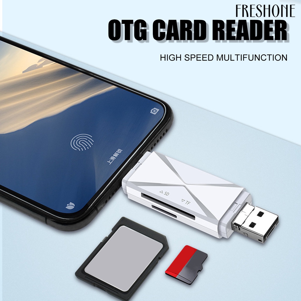 Đầu Đọc Thẻ Nhớ 4 Trong 1 USB 2.0 2 Khe Cắm OTG Micro-SD / TF Cho Điện Thoại | BigBuy360 - bigbuy360.vn