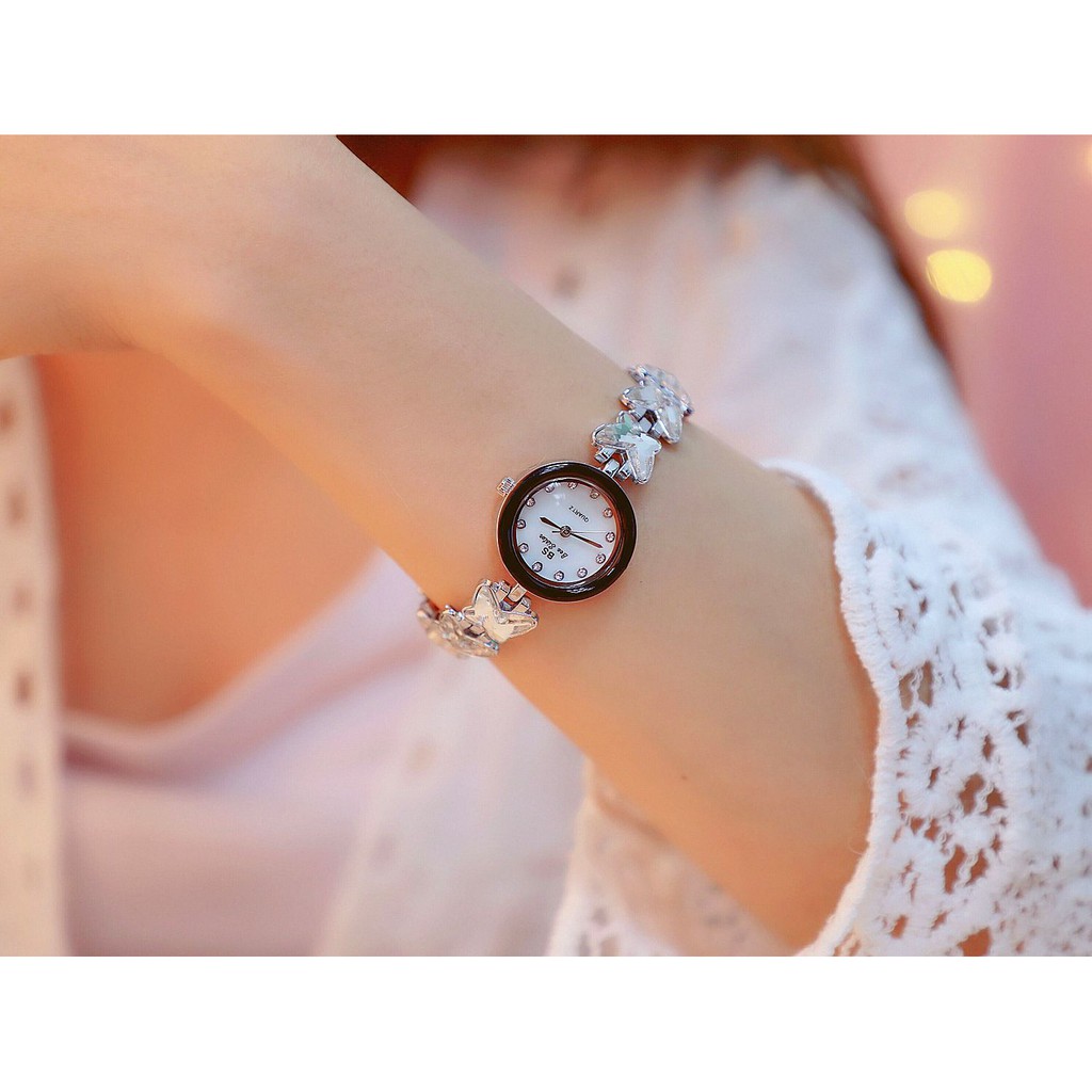 Đồng hồ nữ đính đá chính hãng Bee Sister phong cách Hàn Quốc - dây kim loại đính đá cao cấp | BigBuy360 - bigbuy360.vn