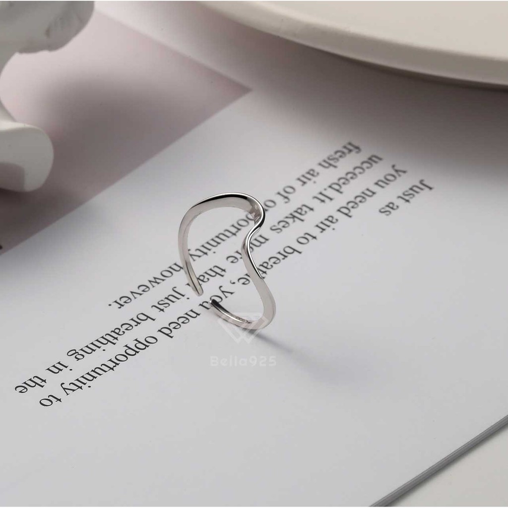 Nhẫn nữ Bella925 D080 hình xoắn cá tính nhẫn bạc freesize hàng hộp