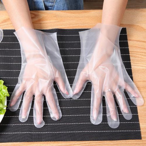 Găng tay nilon chế biến thực phẩm trong suốt tự hủy bao tay nilon vệ sinh nhà cửa siêu dai bảo vệ tay Hộp 100 cái Angola