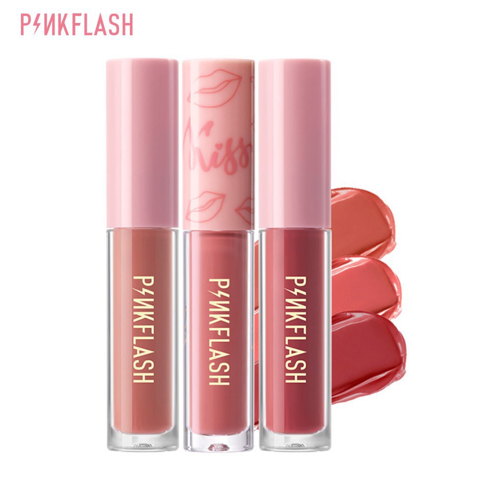 Set 3 thỏi son kem PINKFLASH lâu trôi không làm khô môi mềm mại như nhung 3 Pieces