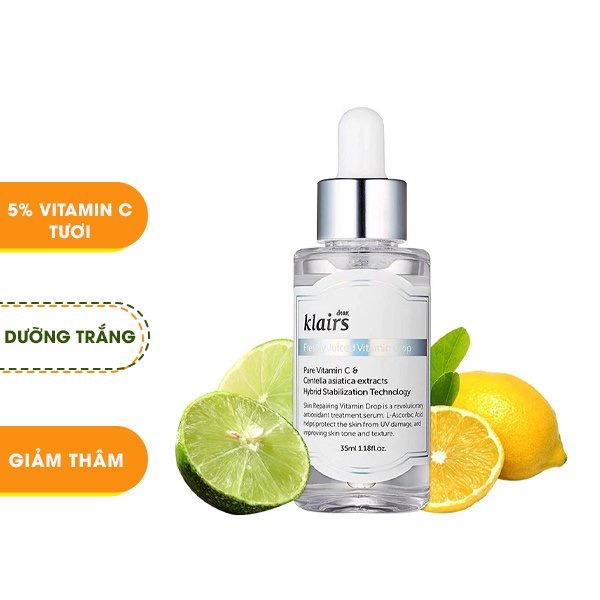 Tinh Chất Vitamin C Trắng Da, Mờ Thâm Klairs Freshly Juiced Vitamin Drop 35ml Chính Hãng