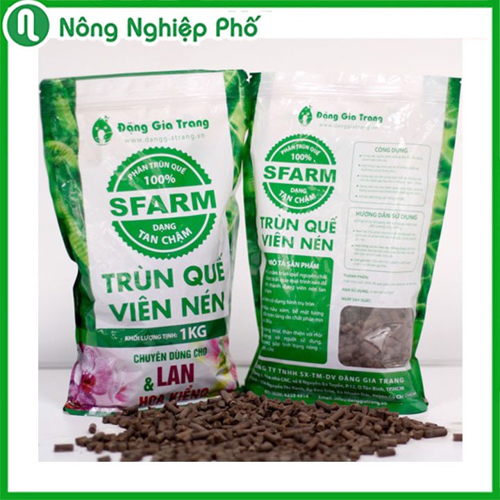 Phân Trùn Quế SFARM Viên Nén Chuyên Dùng Cho Hoa Lan Và Cây Kiểng Túi 1kg.