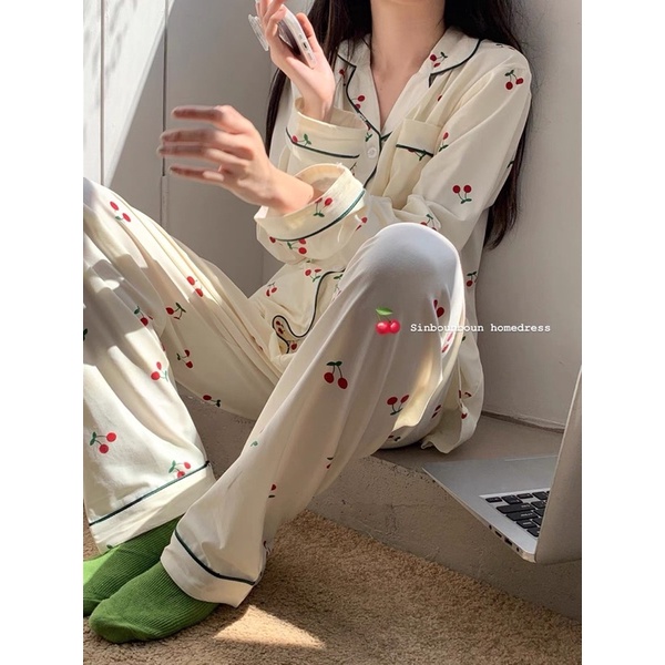 Bộ pijama nữ tay dài thu đông 2022