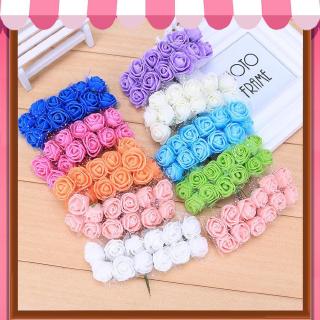 Set 12 bông hoa hồng xốp mini dùng để trang trí tiệc cưới / xe ô tô