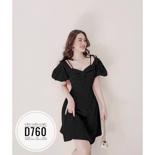 Bigsize Đầm xoắn ngực D760