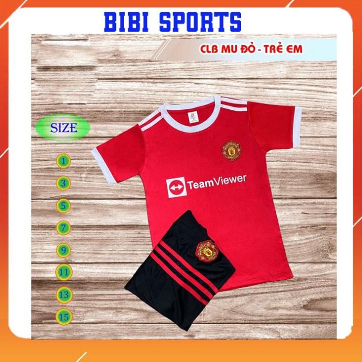 Áo đá banh in tên trẻ em nhiều mẫu mới nhất manchester united mu bộ quần áo bóng đá BIBI SPORT đồ thể thao trẻ em *
