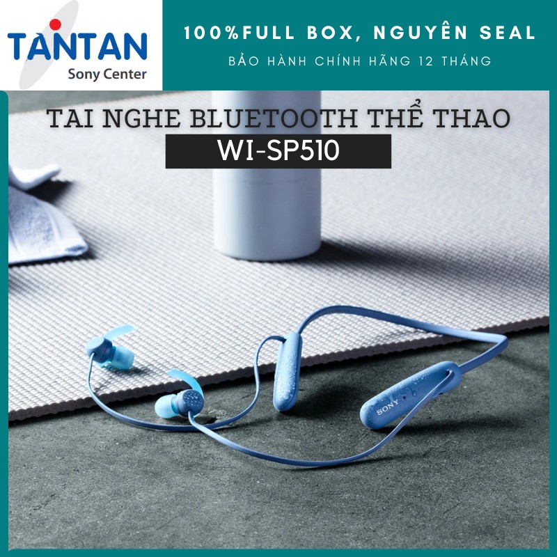 Tai Nghe BLUETOOTH THỂ THAO EXTRA-BASS Sony WI-SP510 | Kháng nước chuẩn IPX5 - Pin:15h - Sạc nhanh 10' nghe 60' - Micro