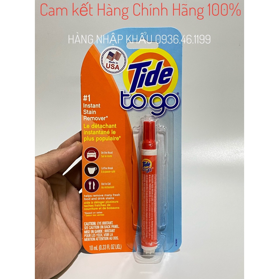 ﹉☒Bút Tẩy vết bẩn quần áo Tide To go khẩn cấp-Mỹ(CHính Hãng)